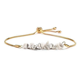 Golden Aura | Irregular Natural Stone Stainless Steel Bracelet
